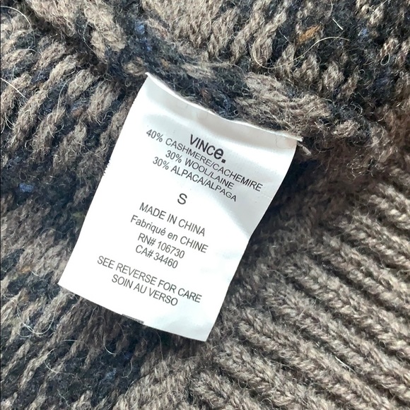 VINCE Cashmere Wool Alpaca Nordic Cardigan Sweater - Picture 7 of 7